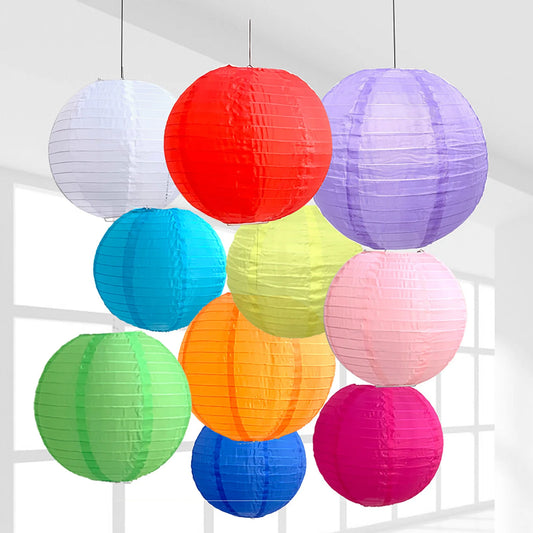 10pcs 30cm Chinese Japanese Paper Lanterns | Decorative Paper Balls for Birthday Party & Wedding DIY