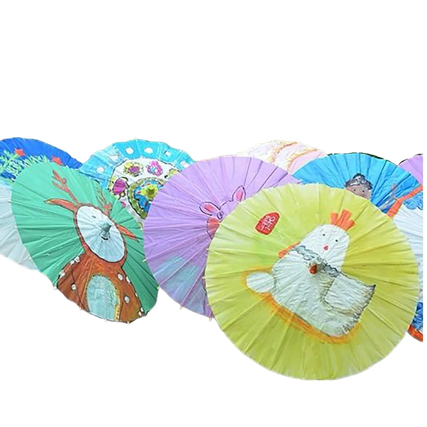 10pcs 30cm Diameter Blank Umbrellas | DIY Hand-Painted Oil Paper Umbrellas | Party Games & Spring Festival Supplies