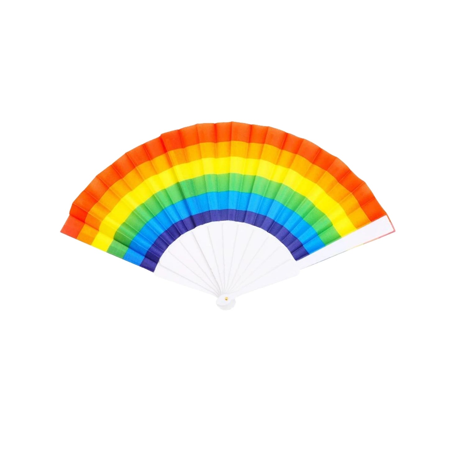 12pcs 7 inch rainbow folding fan fabric craft fan dance props wedding party set decoration cool fan