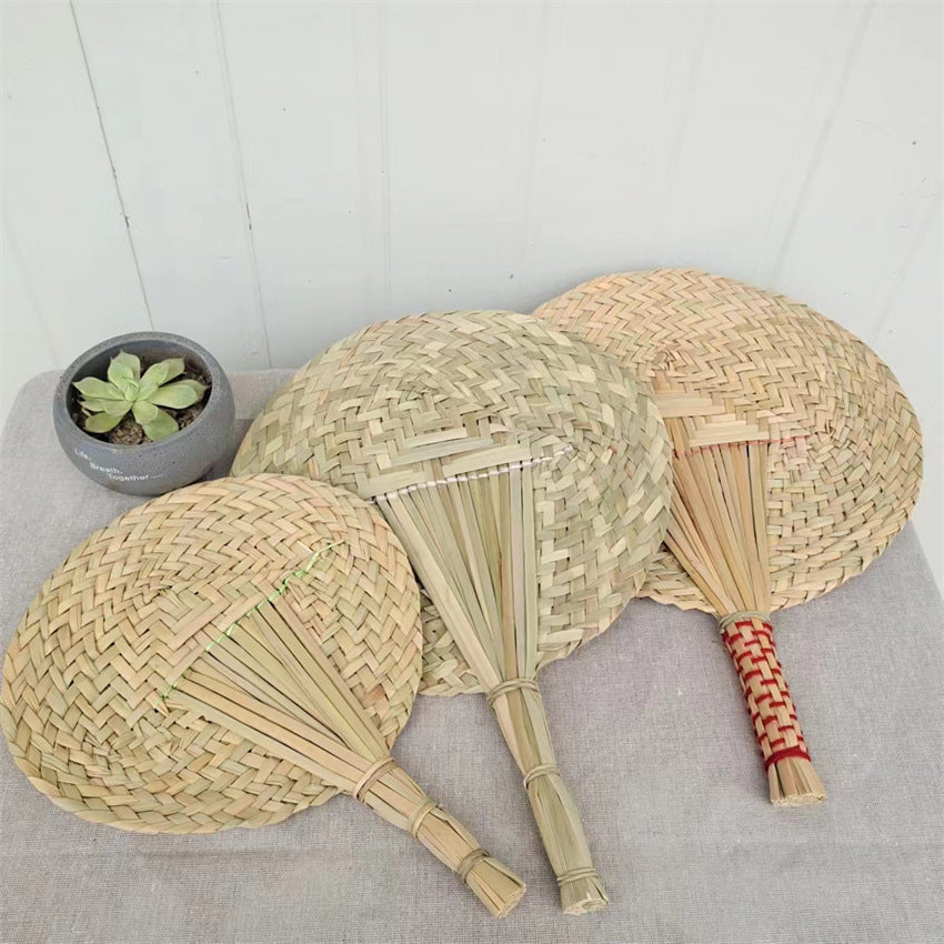 Retro Style Hand-Crafted Grass Fans for Relaxing Breezes