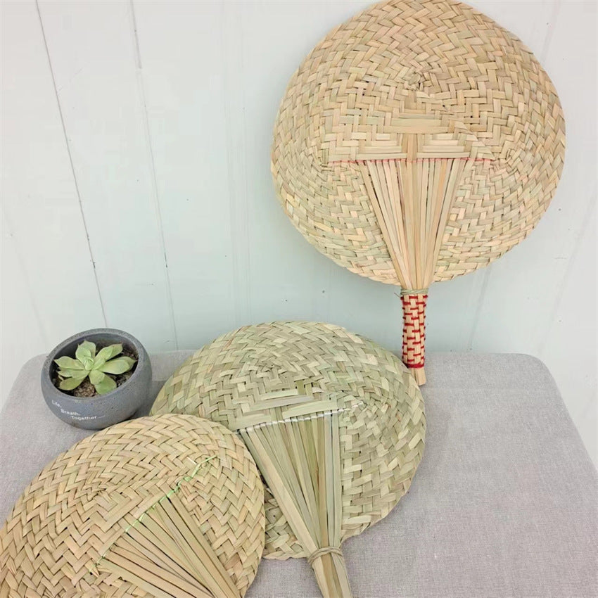 Retro Style Hand-Crafted Grass Fans for Relaxing Breezes