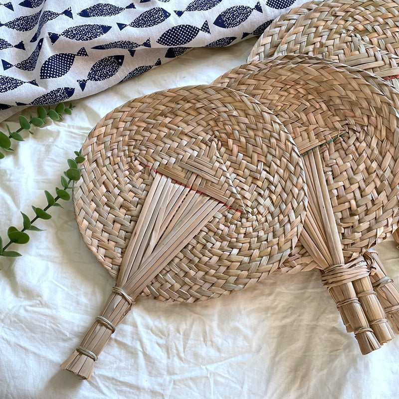 Retro Style Hand-Crafted Grass Fans for Relaxing Breezes