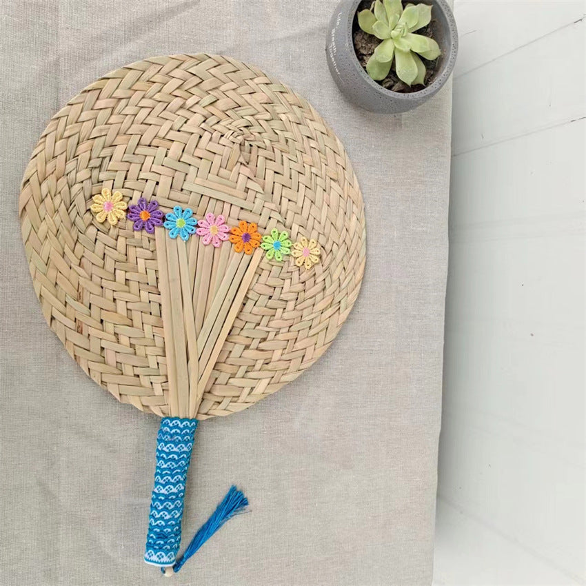 Retro Style Hand-Crafted Grass Fans for Relaxing Breezes