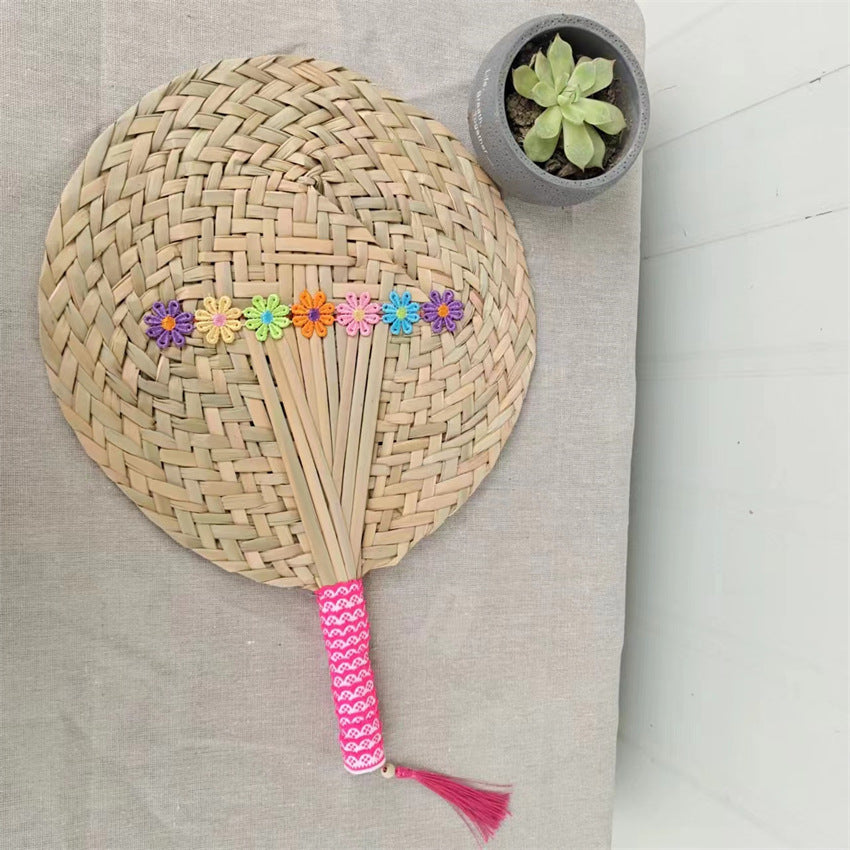 Retro Style Hand-Crafted Grass Fans for Relaxing Breezes