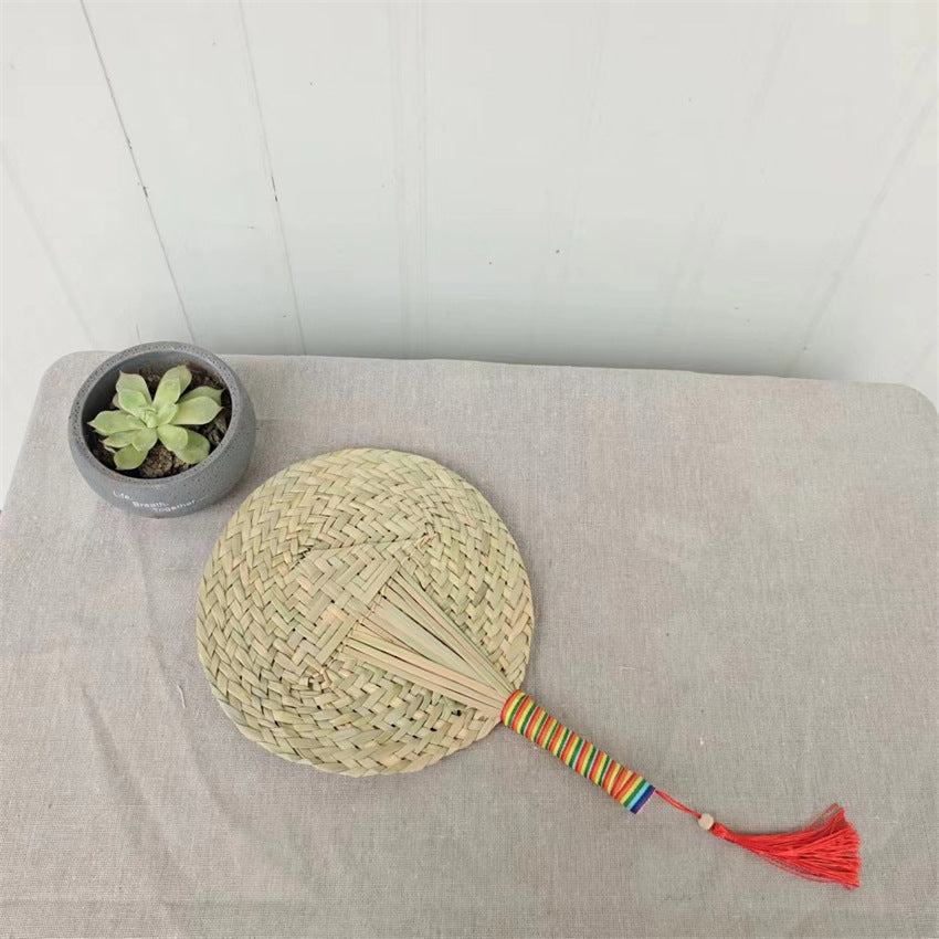 Retro Style Hand-Crafted Grass Fans for Relaxing Breezes