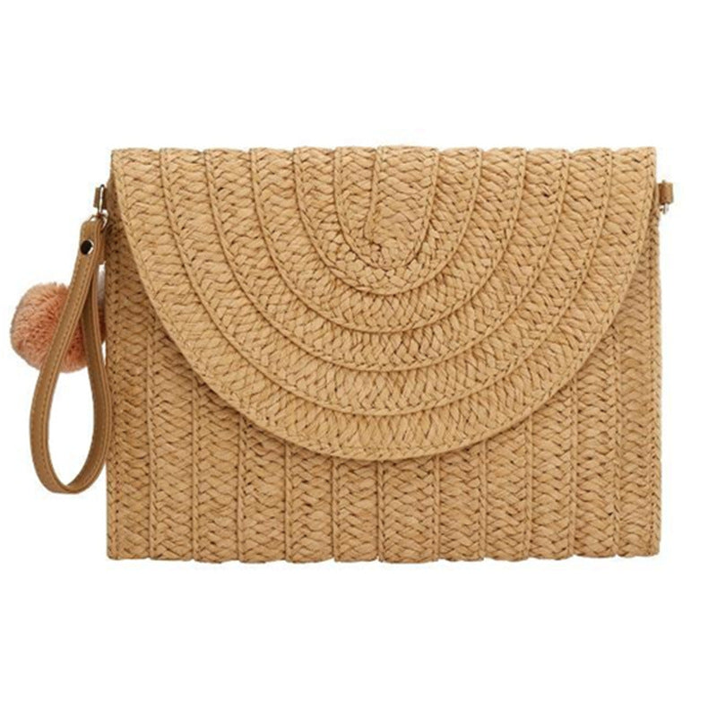 Trendy Summer Grass Woven Bag - Crossbody & Handheld Purse